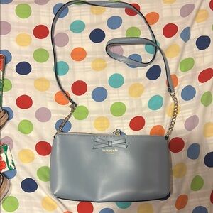 Kate Spade Light Blue Crossbody Bag with Bow Accent